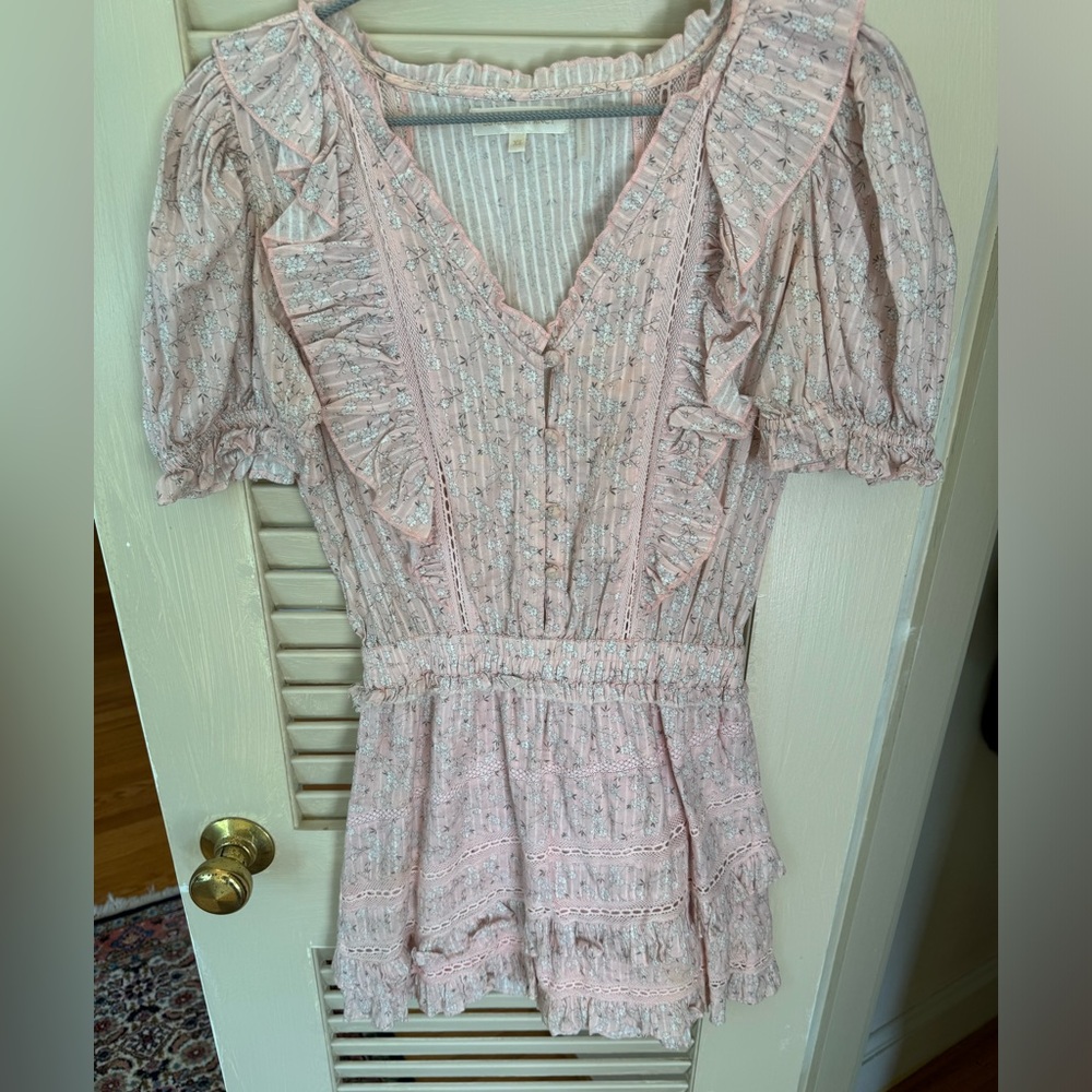 Loveshackfancy pink mini dress